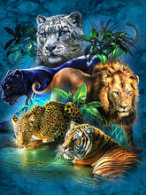 Load image into Gallery viewer, Kit Point de Croix Famille de félins