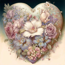 Load image into Gallery viewer, Kit Point de Croix Coeur et fleurs