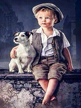 Load image into Gallery viewer, Kit Point de Croix Portrait enfant et chien