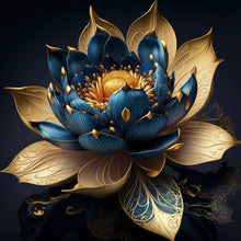 Load image into Gallery viewer, Kit Point de Croix Fleur de Lotus Bleu