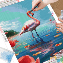Load image into Gallery viewer, Diamond Embroidery Kit Pink Flamingo in water
