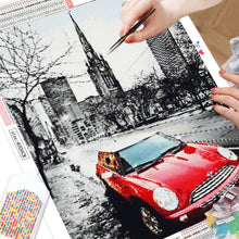 Load image into Gallery viewer, Diamond Embroidery Kit Red car and Eiffel Tower
