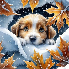 Load image into Gallery viewer, Kit Point de Croix Chiot dans la neige