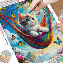 Load image into Gallery viewer, Kit Broderie Diamant Chat sur un hamac