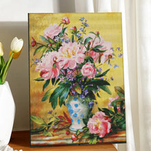 Load image into Gallery viewer, Kit Point de Croix Roses dans un vase