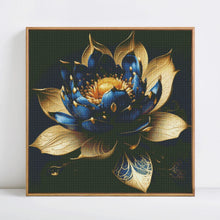 Load image into Gallery viewer, Kit Point de Croix Fleur de Lotus Bleu