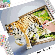 Load image into Gallery viewer, Diamond Embroidery Kit Tiger comes out of the frame

