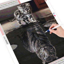 Load image into Gallery viewer, Diamond Embroidery Kit: Cat reflection tiger