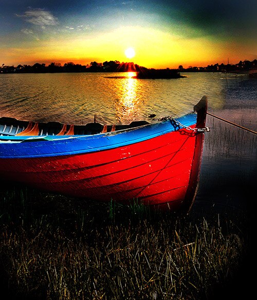 Boat under a sunset 2