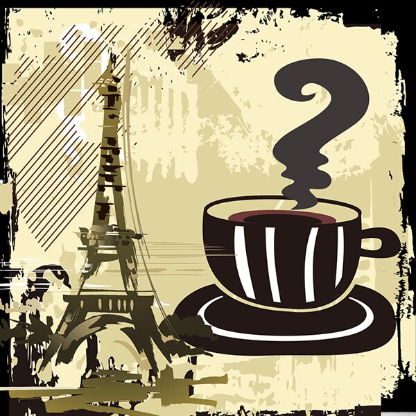 Cafe and Eiffel Tower