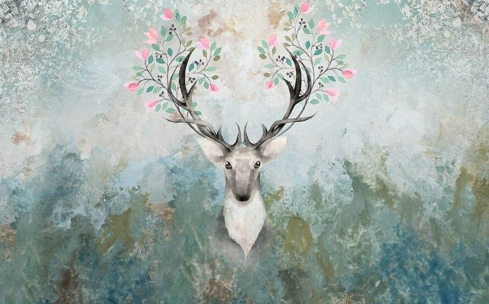 Deer and flowers
