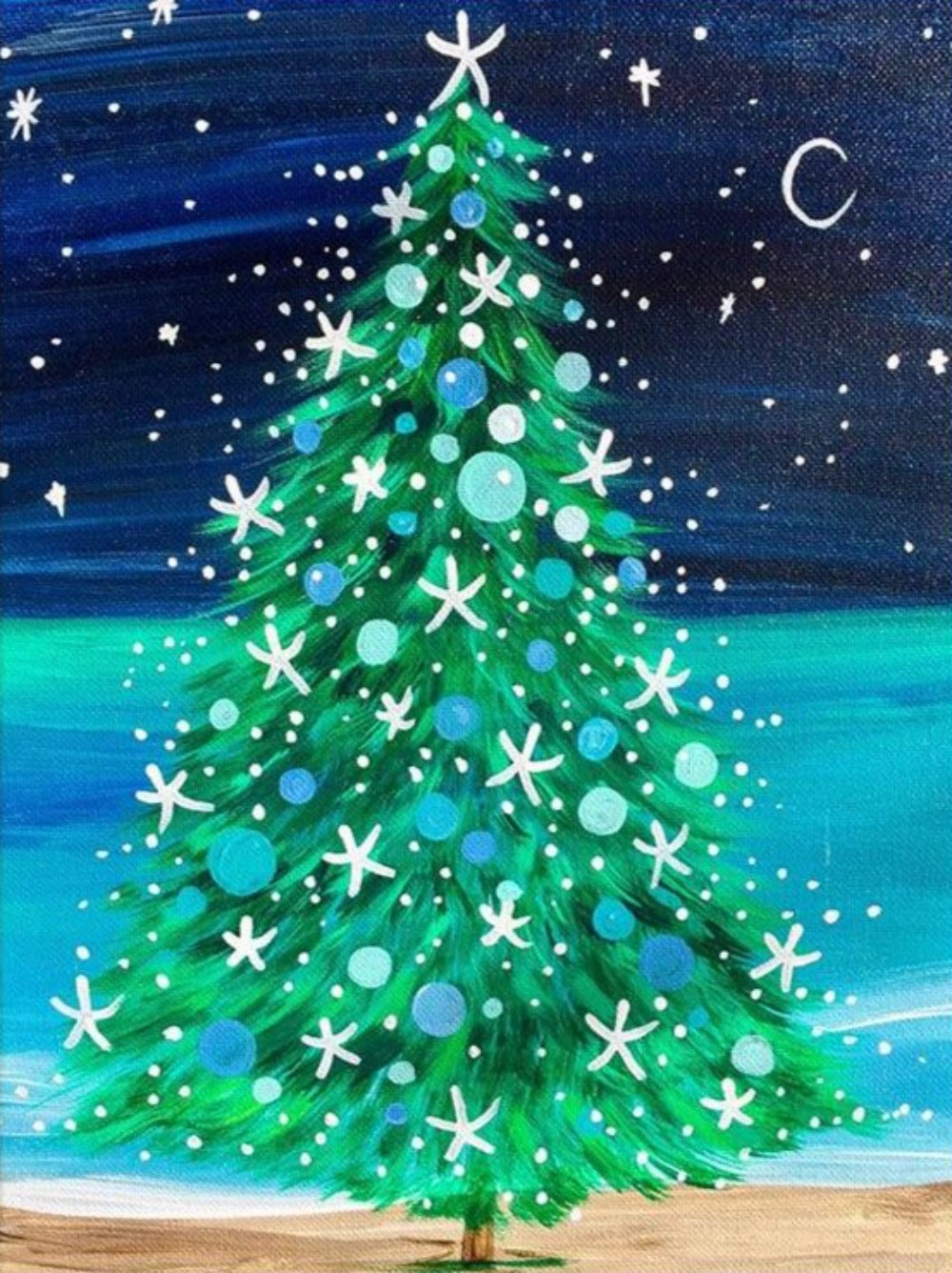 Christmas tree and white stars