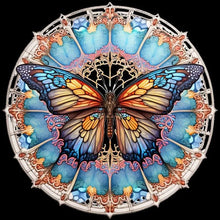 Load image into Gallery viewer, Papillon mandala jaune et bleu
