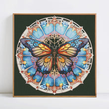 Load image into Gallery viewer, Papillon mandala jaune et bleu
