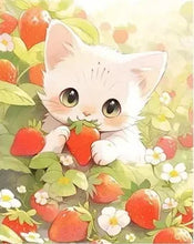 Load image into Gallery viewer, Kit Point de Croix Chat et fraises
