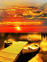 Load image into Gallery viewer, Boats and sunset
