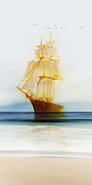Tall ship on the sea