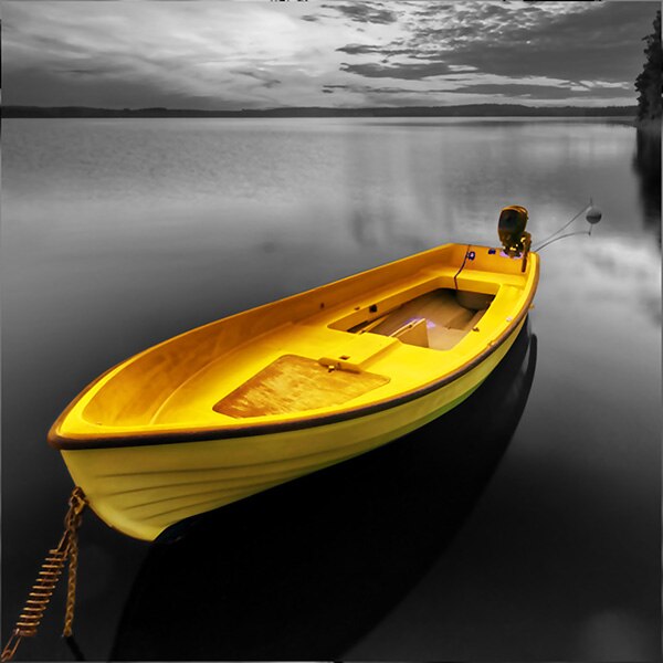 Golden boat on monochrome 2